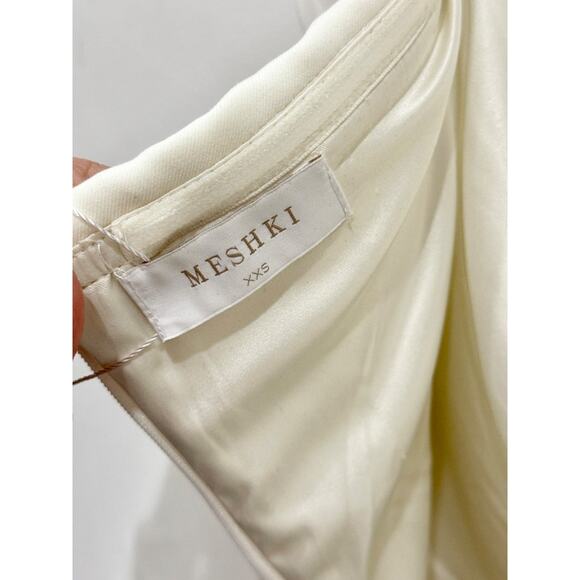 Meshki Abbie Strapless Suiting Double-Breasted Mini Dress Cream Womens Size XS/S - Picture 5 of 6